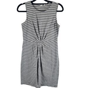Gap Mini Dress M Womens Grey White Striped Sleeveless Pullover Crew Neck Classic